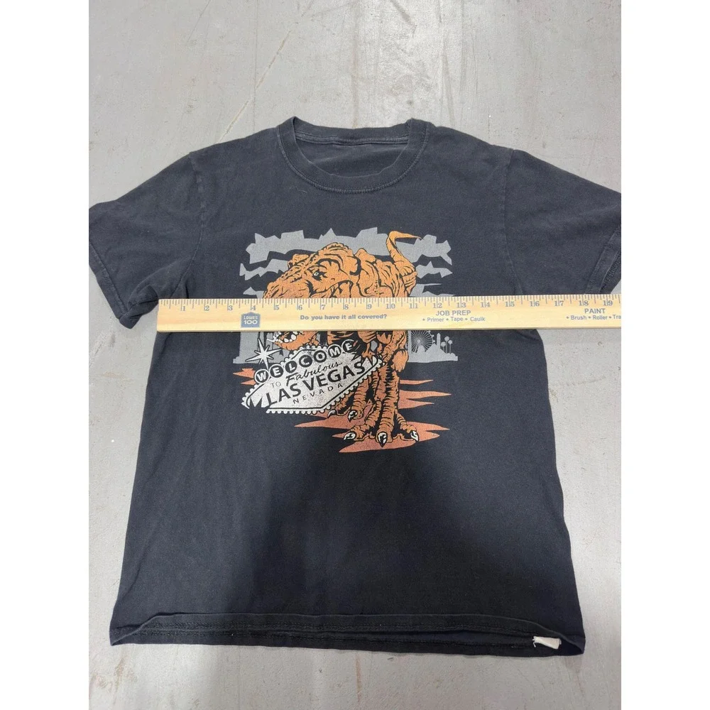 Y2K Las Vegas T-Rex Dinosaur Graphic Black Souvenir Tee Women Small - Picture 4 of 5